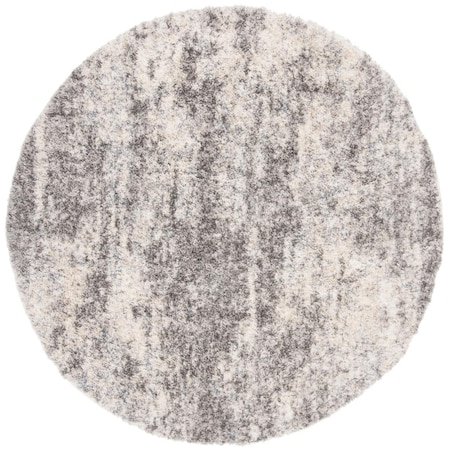 Safavieh 6 ft. 7 in. x 6 ft. 7 in. Berber Shag 200 Round Power-Loomed Rug Gray & Cream BER219G-7R